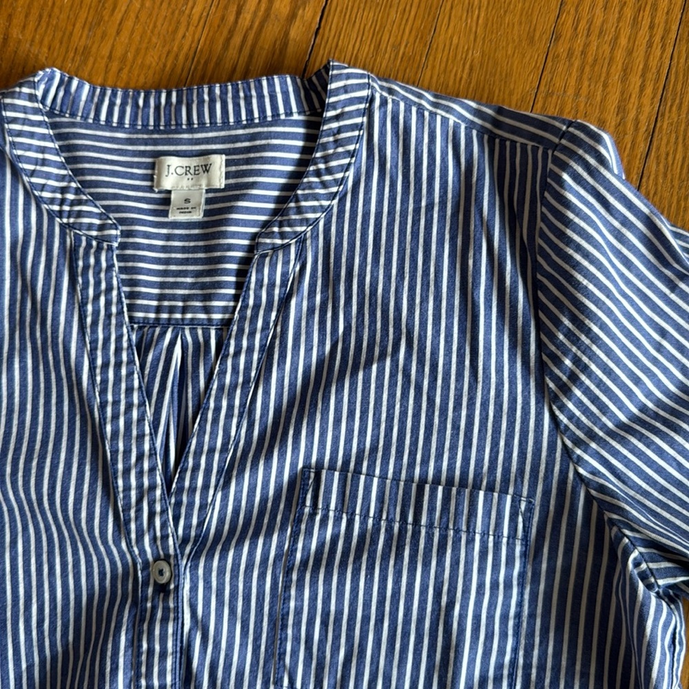 J Crew striped button up top